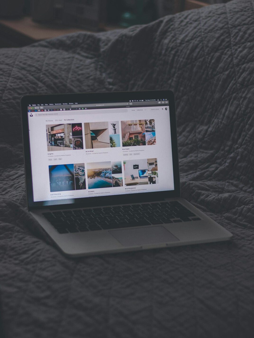 modern blog website on laptop